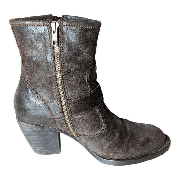 BORN Palmer Brown Oiled Leather Ankle Boot Size 8.5M - Picture 6 of 9